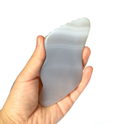 Tabla de masaje de ágata gris Guasha para el cuidado de la salud personal y el drenaje linfático