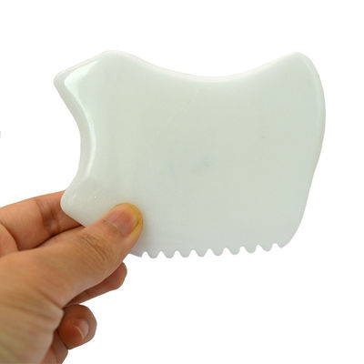 Jade Blanco Gua Sha herramienta de masaje para masajeador facial y cuerpo SPA acupuntura acupresión 9.5cm*7.5cm*0.7cm