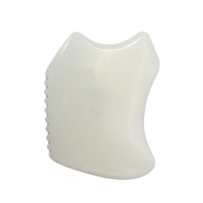 Jade Blanco Gua Sha herramienta de masaje para masajeador facial y cuerpo SPA acupuntura acupresión 9.5cm*7.5cm*0.7cm