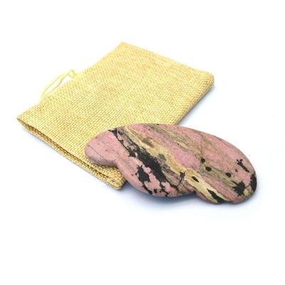 Obtener una línea de mandíbula definida y reducción de hinchazón con Rodonita Rosa Gua Sha herramientas faciales para masaje de la cara área de los ojos cuerpo completo