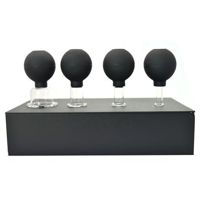 2024 Masaje de goma de vidrio Masaje de vacío Conjunto de ventosas Máquina de terapia para el cuerpo Cara espalda Pierna hombro con logotipo personalizado