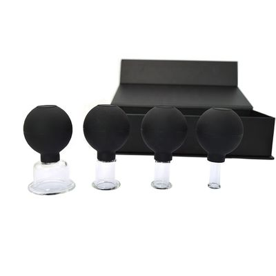 2024 Masaje de goma de vidrio Masaje de vacío Conjunto de ventosas Máquina de terapia para el cuerpo Cara espalda Pierna hombro con logotipo personalizado