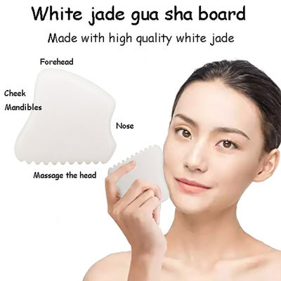 Masajista corporal piedra Gua Sha de jade blanco para masaje facial y de cuello mejor opción