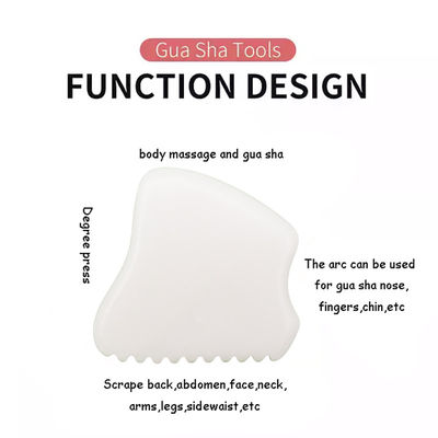 Masajista corporal piedra Gua Sha de jade blanco para masaje facial y de cuello mejor opción