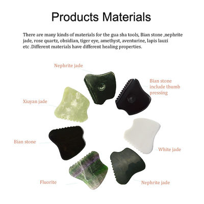Masajista corporal piedra Gua Sha de jade blanco para masaje facial y de cuello mejor opción