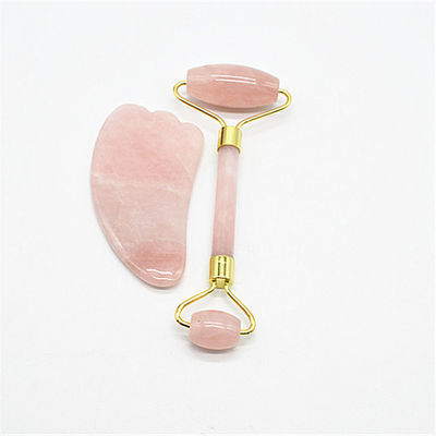 Masaje facial y cuidado de la piel Necesidades de Cuarzo Rosa Gua Sha Conjunto con 90mm de longitud