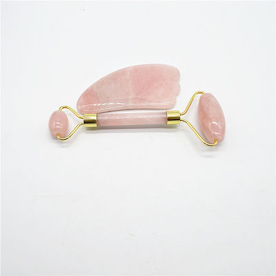 Masaje facial y cuidado de la piel Necesidades de Cuarzo Rosa Gua Sha Conjunto con 90mm de longitud