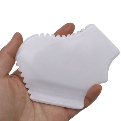 Masajista 2024 Diseño Natural Jade Blanco Gua Sha Tabla para raspaduras Terapia Herramientas de Piedra Masajista