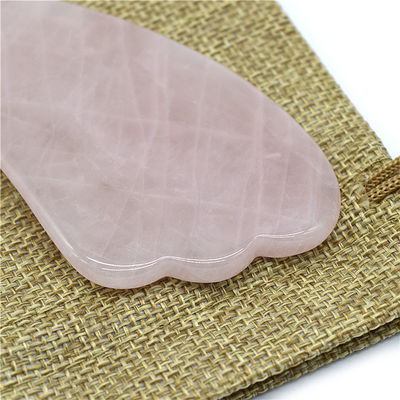 Herramienta de masaje Gua Sha de cuarzo rosa negro pulido para tratamiento de belleza facial natural