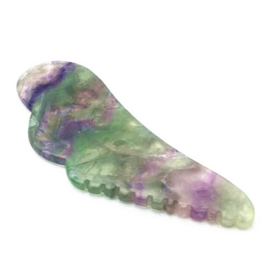 Cuidado de la Salud del Cuerpo Masaje JADE Natural Colorido Guasha Fluorito Gua Sha Escribido Herramienta de Masaje