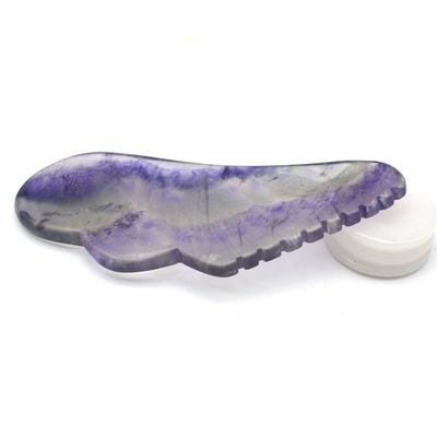 Cuidado de la Salud del Cuerpo Masaje JADE Natural Colorido Guasha Fluorito Gua Sha Escribido Herramienta de Masaje