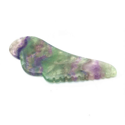 Cuidado de la Salud del Cuerpo Masaje JADE Natural Colorido Guasha Fluorito Gua Sha Escribido Herramienta de Masaje