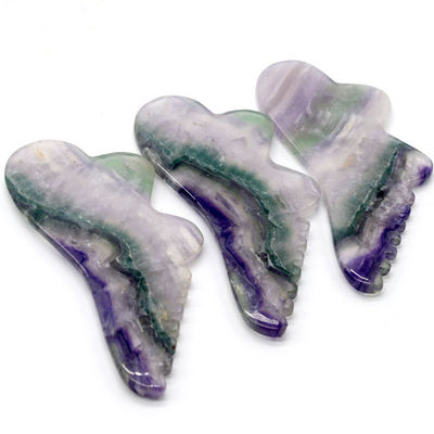 Herramientas de masaje de raspado natural Fluorito Jade Gua Sha Board OEM ODM para Herramientas de masaje