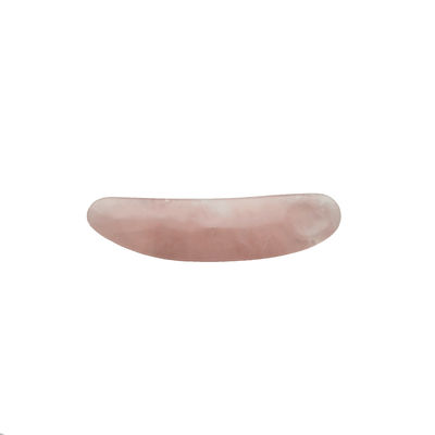 Reduce la hinchazón con espátula cosmética curva y aplicador de crema para ojos de cuarzo rosa mini en la barra de masaje Gua Sha