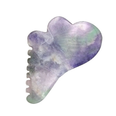 Fluorito natural del arco iris con herramientas de masaje de raspado de Gua Sha colorido 95 * 55mm