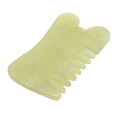 Xiuyan Jade Guasha Peinado de masaje Gua Sha Scarping herramientas faciales con función de fisioterapia infrarroja 88 * 50 * 4mm