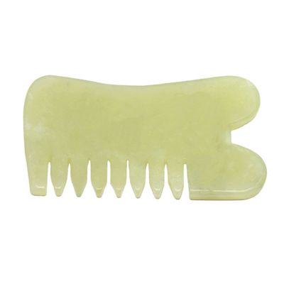 Xiuyan Jade Guasha Peinado de masaje Gua Sha Scarping herramientas faciales con función de fisioterapia infrarroja 88 * 50 * 4mm