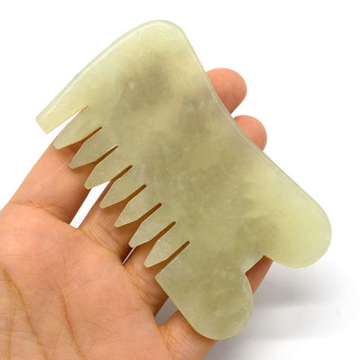 Xiuyan Jade Guasha Peinado de masaje Gua Sha Scarping herramientas faciales con función de fisioterapia infrarroja 88 * 50 * 4mm