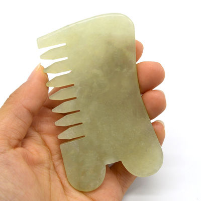 Xiuyan Jade Guasha Peinado de masaje Gua Sha Scarping herramientas faciales con función de fisioterapia infrarroja 88 * 50 * 4mm