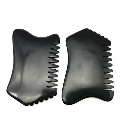 Masajeador facial negro Piedra Bian Gua Sha Herramientas de masaje de raspado de piedra de jade natural Masajeador corporal de logotipo personalizado
