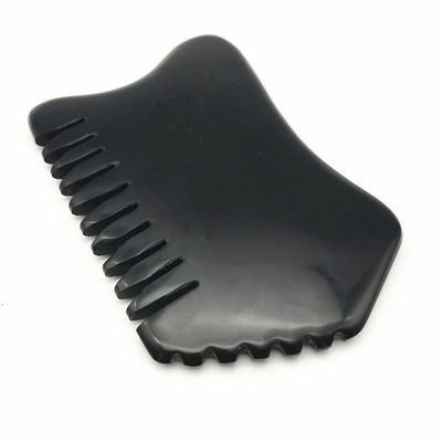 Masajeador facial negro Piedra Bian Gua Sha Herramientas de masaje de raspado de piedra de jade natural Masajeador corporal de logotipo personalizado