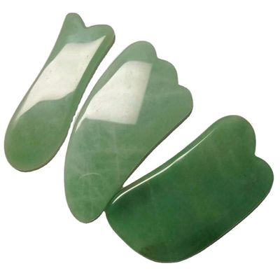 Experimenta las propiedades curativas de Aventurine verde natural Jade Gua Sha masaje de raspado para masajeador corporal