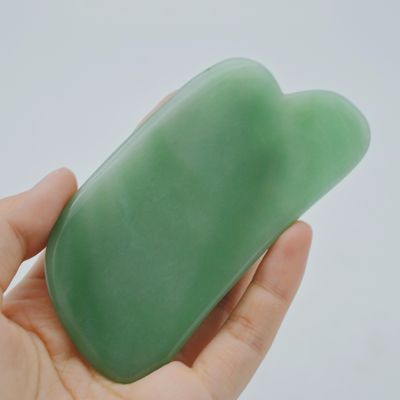 Experimenta las propiedades curativas de Aventurine verde natural Jade Gua Sha masaje de raspado para masajeador corporal