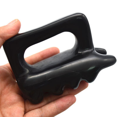 OEM ODM Mejor masajeador facial para cuidado personal herramienta de belleza Gua Sha Natural Negro Piedra Bian Guasha Cepillo Masajeador corporal