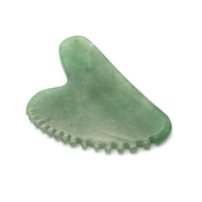 Forma de corazón Aventurine verde Guasha masajista 100% natural de jade Aventurine Gua Sha con etiqueta privada