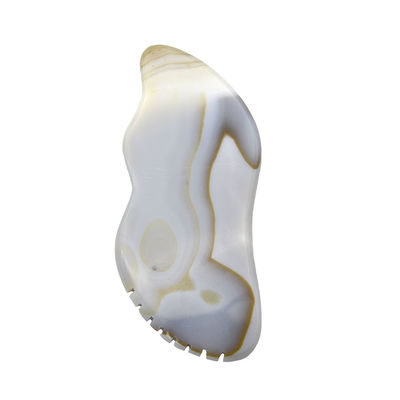 7.5 * 6.5cm Agate gris natural Gua Sha Herramientas para raspar masaje Propiedades del masajista