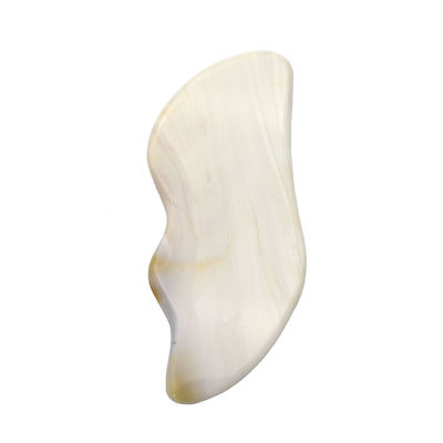 7.5 * 6.5cm Agate gris natural Gua Sha Herramientas para raspar masaje Propiedades del masajista