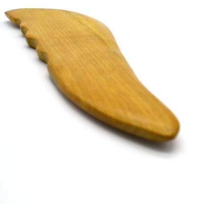 Herramientas de Gua Sha de madera natural de alcanfor para masajes faciales y corporales de diseño en forma de S
