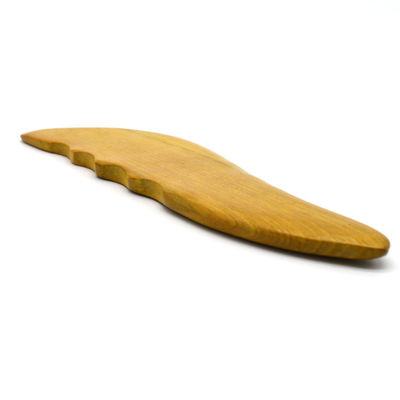 Herramientas de Gua Sha de madera natural de alcanfor para masajes faciales y corporales de diseño en forma de S
