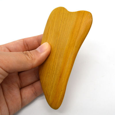 Herramienta de Gua Sha de madera natural para raspado facial Masaje de control manual por cable Masajista facial Raspado de tabla de madera