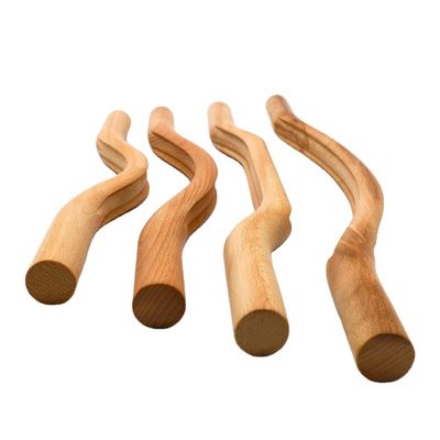 OEM/ODM aceptable 4 en 1 herramientas de masaje de madera Gua Sha para masajes musculares y terapia de raspado profundo