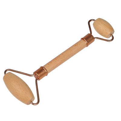 Manilla de madera Doble Roller Guasha Masaje facial con masaje facial Natural Jade Gua Sha Roller