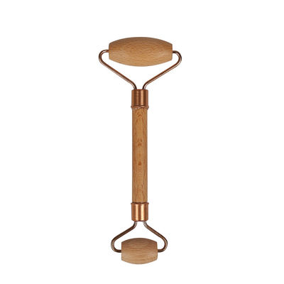 Manilla de madera Doble Roller Guasha Masaje facial con masaje facial Natural Jade Gua Sha Roller