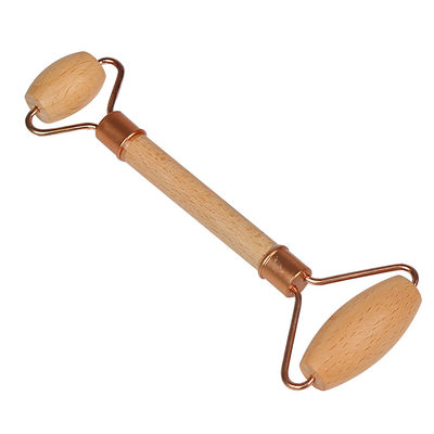 Manilla de madera Doble Roller Guasha Masaje facial con masaje facial Natural Jade Gua Sha Roller