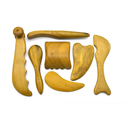 7 pcs-kit Madera Guasha Tableros de mensajes herramientas de rodillo hermosos palillos de acupuntura para la belleza