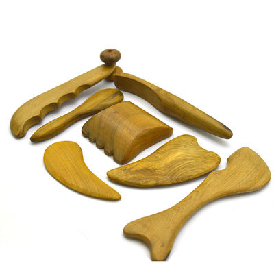 7 pcs-kit Madera Guasha Tableros de mensajes herramientas de rodillo hermosos palillos de acupuntura para la belleza