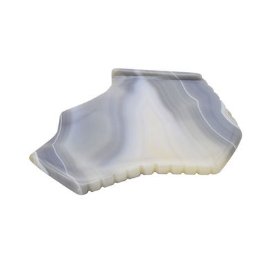 Herramientas de masaje personalizadas de tabla de Guasha para la curación de la piedra raspadora tabla masajeador facial para el rejuvenecimiento facial Agate gris Gua Sha