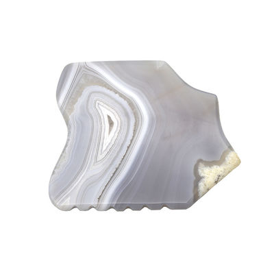 Herramientas de masaje personalizadas de tabla de Guasha para la curación de la piedra raspadora tabla masajeador facial para el rejuvenecimiento facial Agate gris Gua Sha
