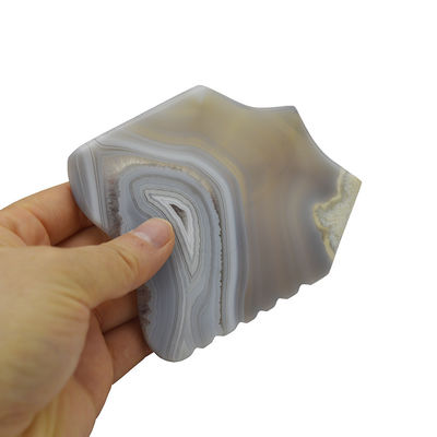 Herramientas de masaje personalizadas de tabla de Guasha para la curación de la piedra raspadora tabla masajeador facial para el rejuvenecimiento facial Agate gris Gua Sha