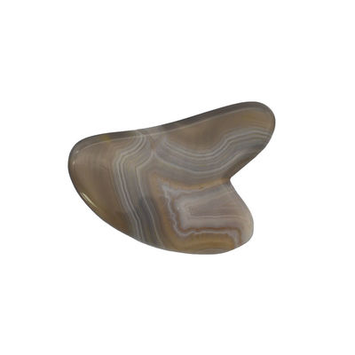 8*5*0.4cm Tabla Guasha de forma de raspador tradicional para masaje facial Herramienta de masaje de color gris Agate de corazón Agate Gua Sha Terapia de acupuntura