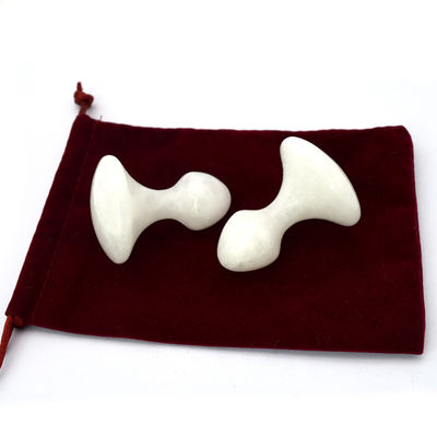 Logotipo personalizado de Jade Blanco Gua Sha herramienta de masaje para la cara y el cuello alivio del dolor piedra de masaje