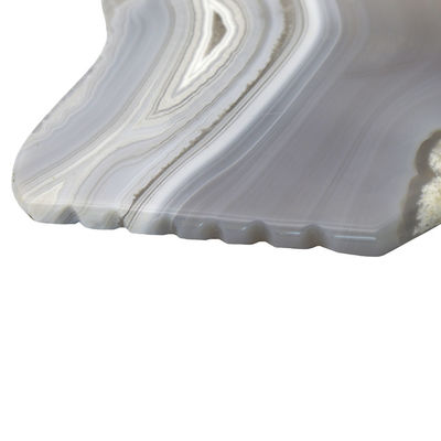 Cuidado de la salud corporal Agate gris rayado Jade Gua Sha Stone Guasha Tabla de masaje personalizado Herramienta de terapia de raspado para rostro y cuerpo