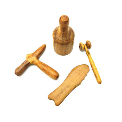 Martillo de masaje de madera Gua Sha raspado de masaje Guasha Herramientas de masaje tradicional para el cuerpo y rodillo de masaje de madera