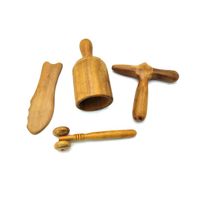 Martillo de masaje de madera Gua Sha raspado de masaje Guasha Herramientas de masaje tradicional para el cuerpo y rodillo de masaje de madera