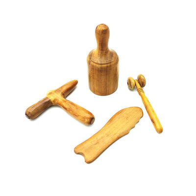 Martillo de masaje de madera Gua Sha raspado de masaje Guasha Herramientas de masaje tradicional para el cuerpo y rodillo de masaje de madera