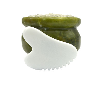 Herramienta de terapia de salud Cuerpo Guasha Masajista con forma de corazón Jade blanco natural